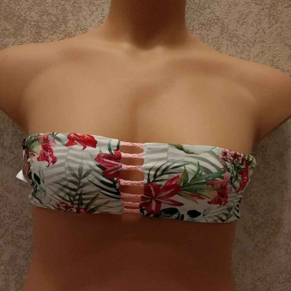 Floral Print Bandeau Bikini Top